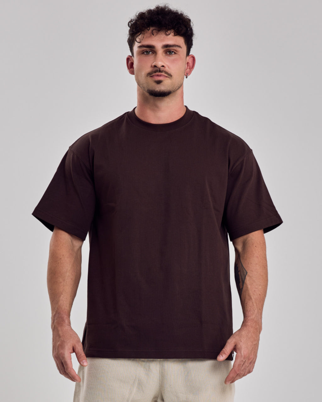 305 Oversized Cotton T-Shirt — Warm Brown
