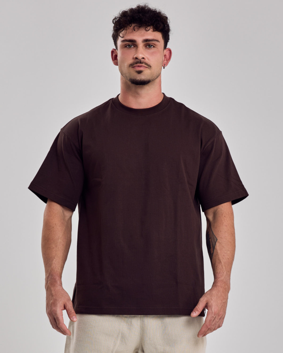 305 Oversized Cotton T-Shirt — Warm Brown