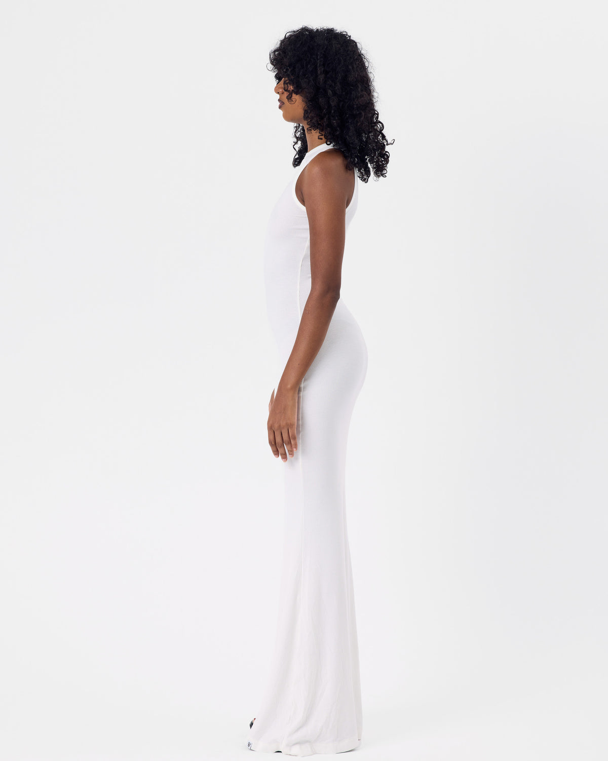 Ribbed Cotton Maxi Dress 1 — Coconut White