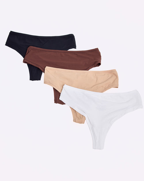 4 Pack Invisible High Waist Thong - Multi Set
