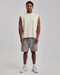 Oversized Washed Cotton Tank Top — Light Apple