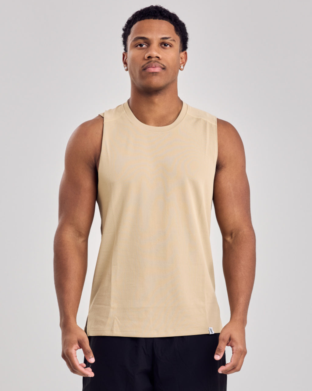 Premium Mesh Tank Top — Latte