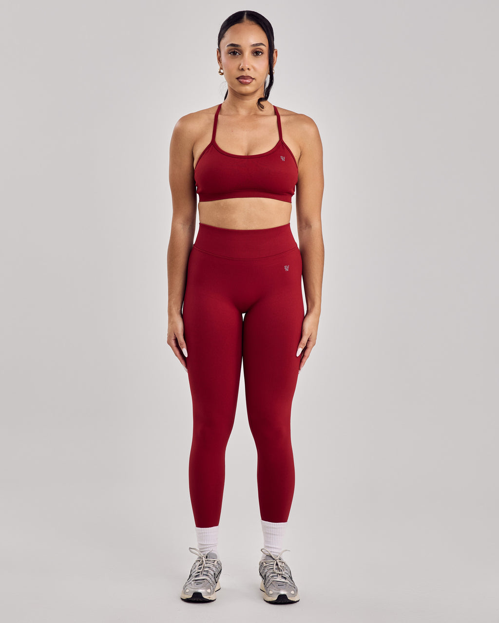 Enhance Seamless V Back Leggings — Cherry Red