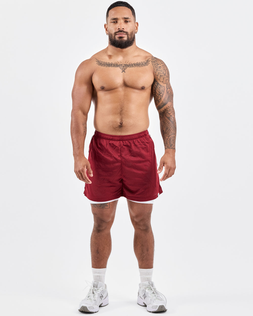 1994 Mesh Shorts — Dark Red
