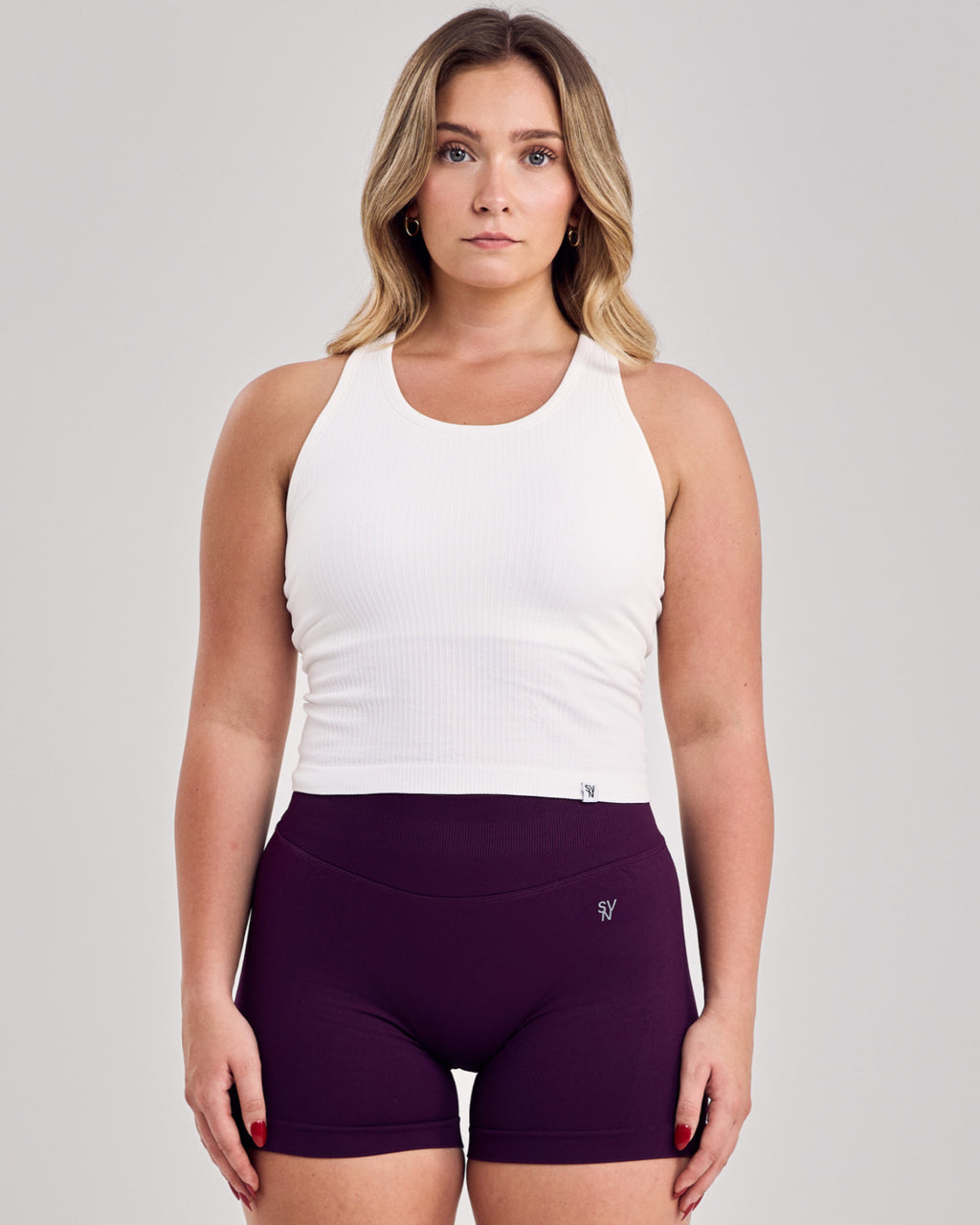 Ribbed Seamless Tank Top — Off White