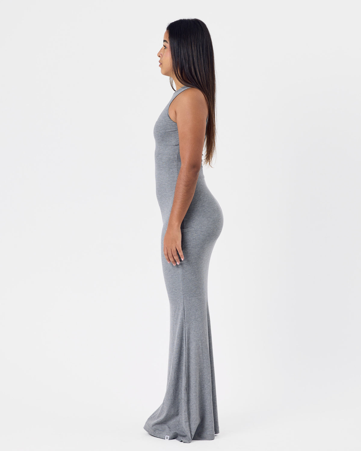Ribbed Cotton Maxi Dress 1 — Fog Gray