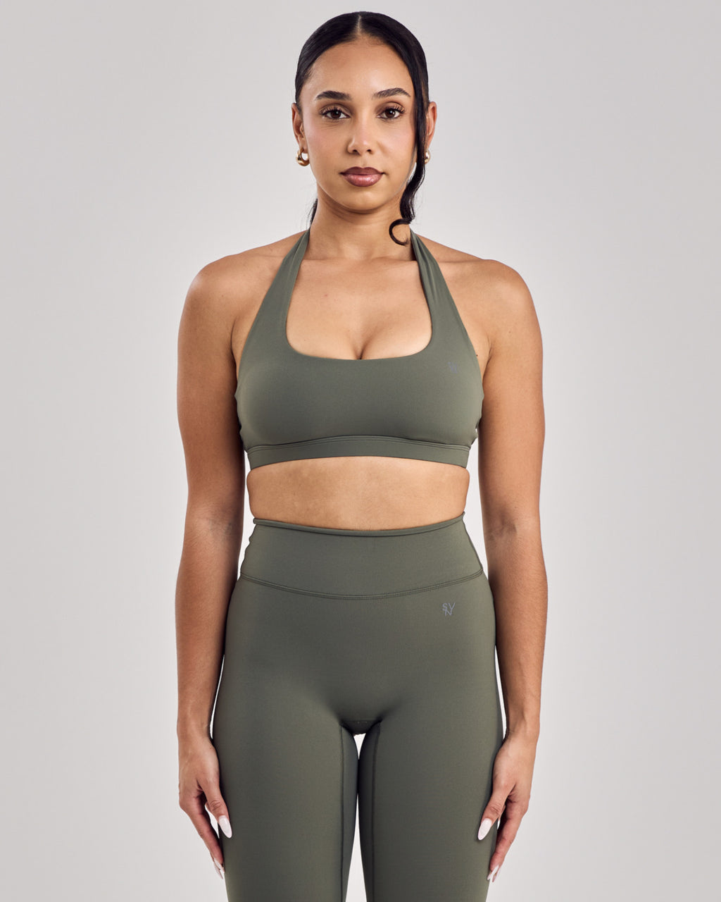 Serenity Halter Bra — Sage Green