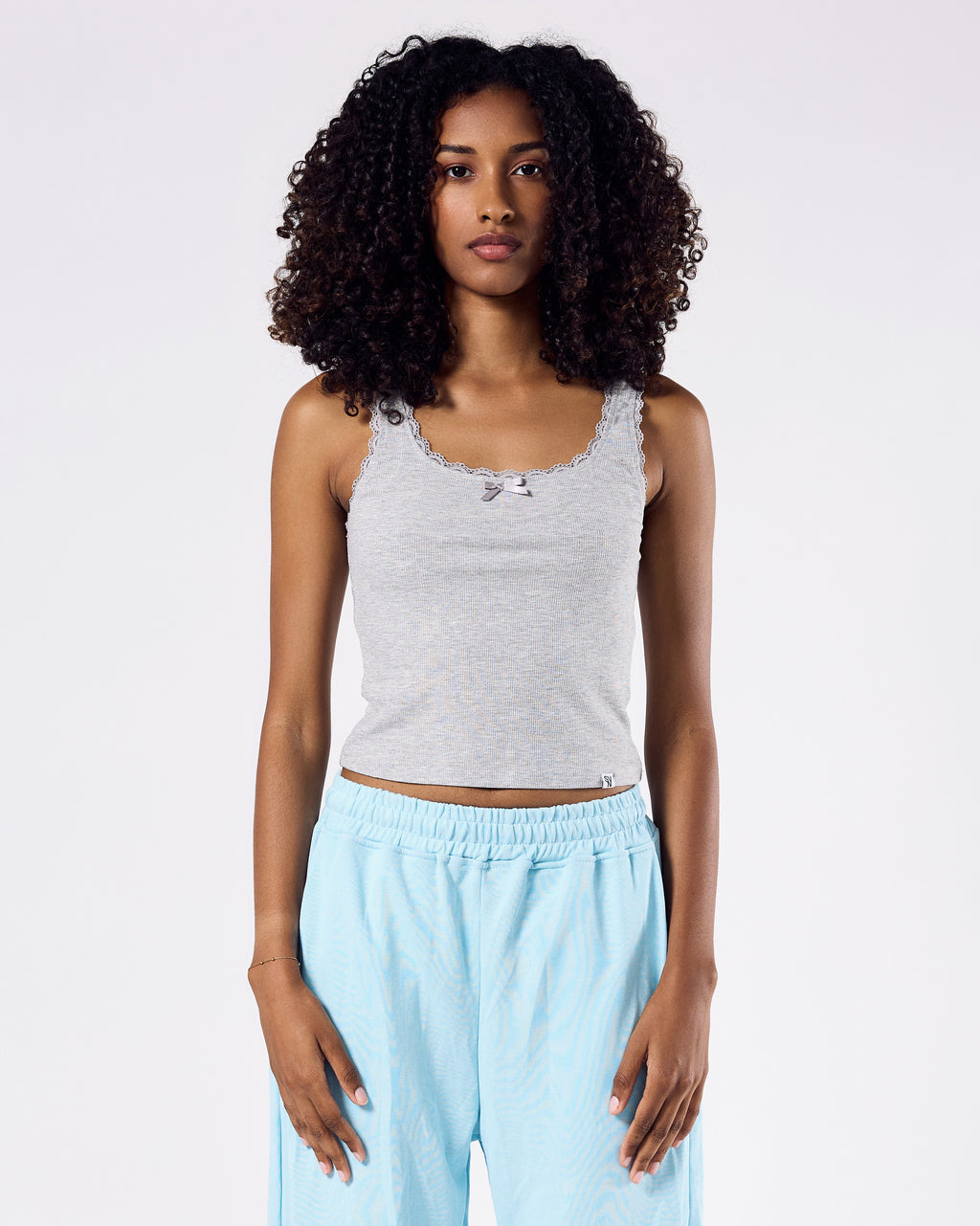 Ribbed Tank Top — Light Gray