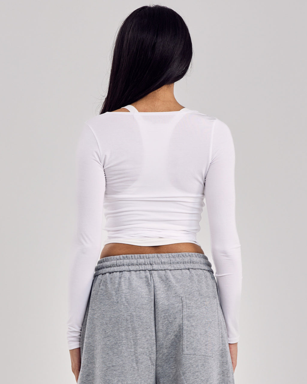 Ballet Wrap Cotton Top — Off White