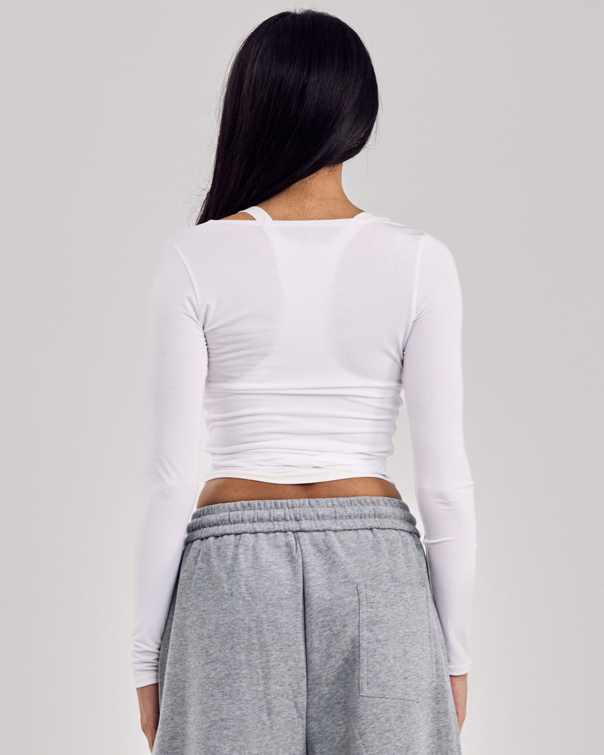 Ballet Wrap Cotton Top — Off White