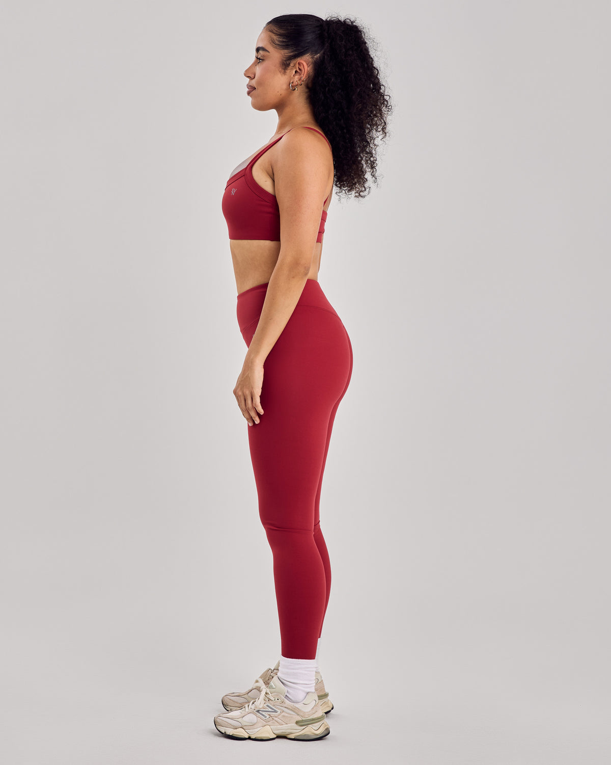 Varsity Leggings — Cherry Red