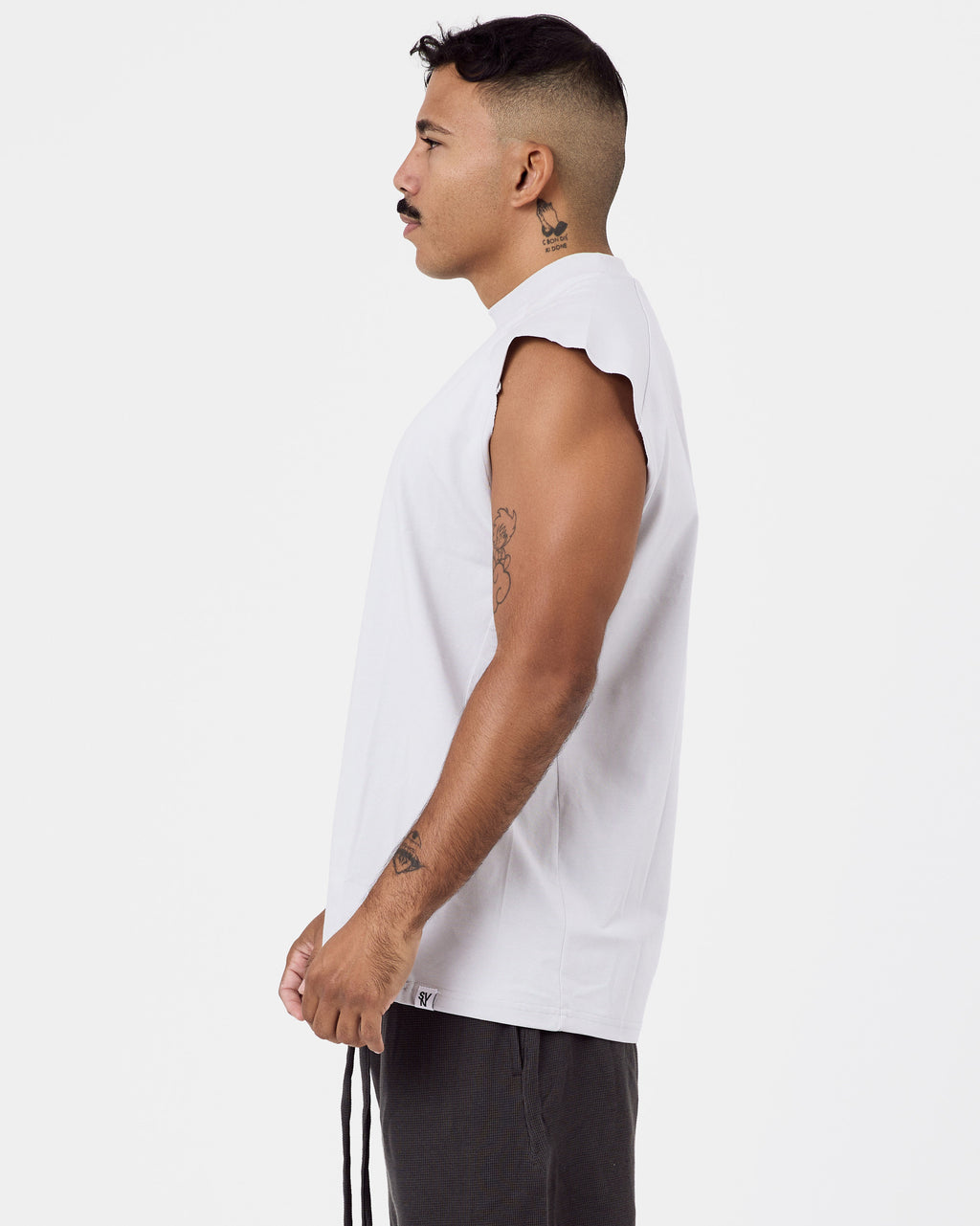 Oversized Alpha Tank Top — Muted Gray