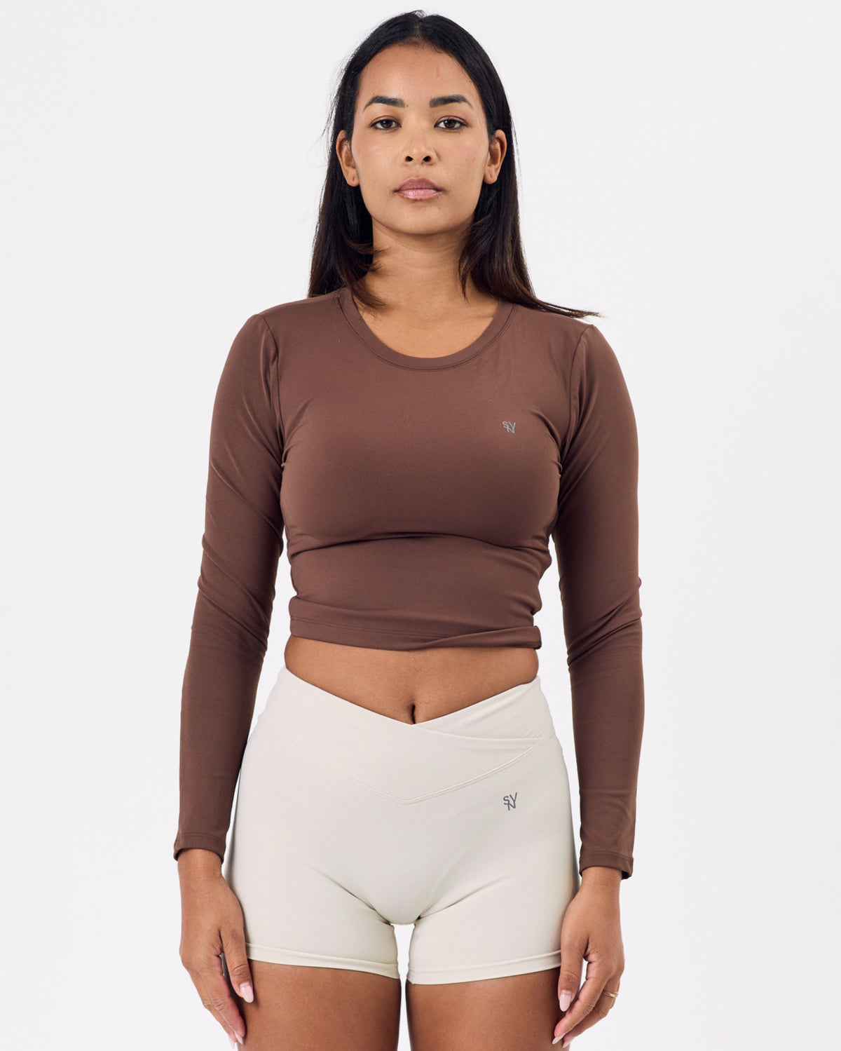 Open Back Long Sleeve Top — Ultimate Brown
