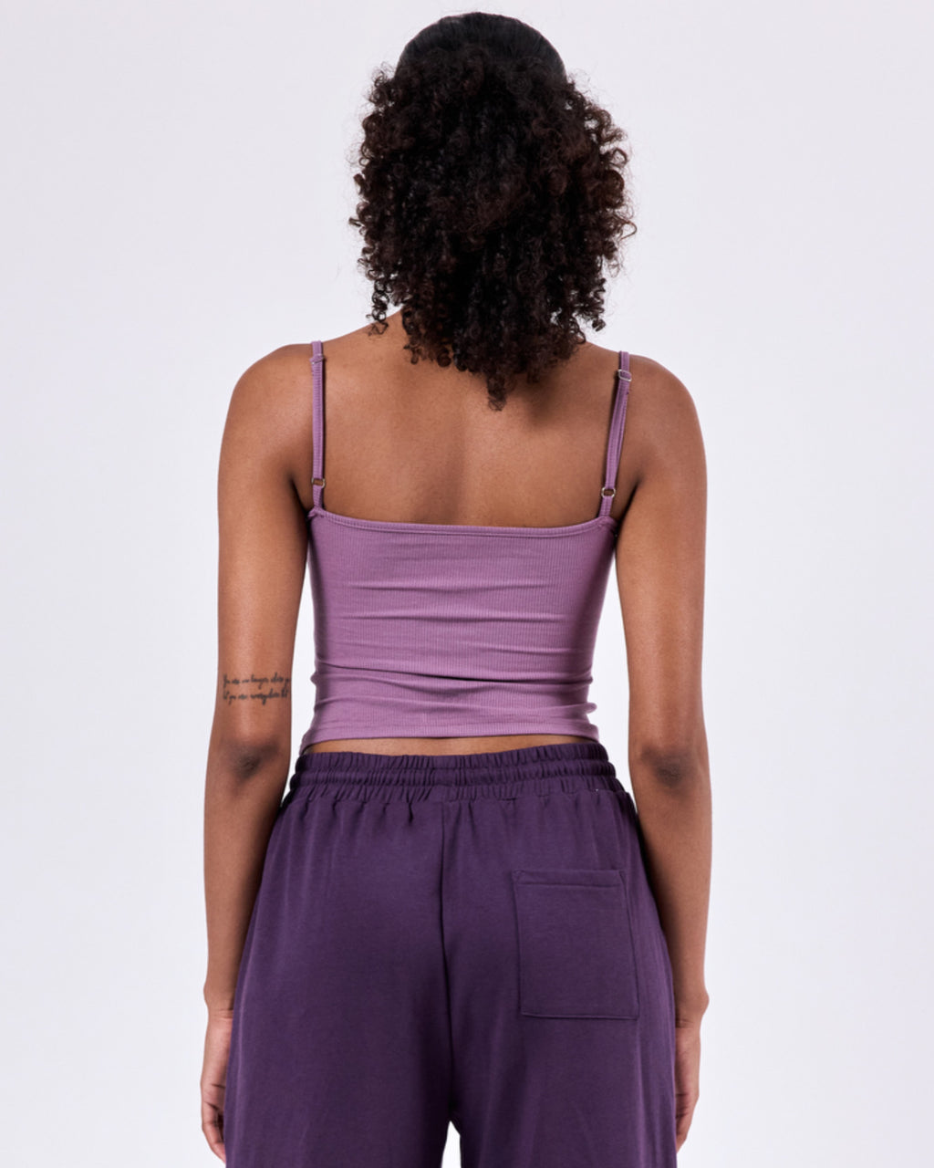 Ribbed Structured Tank Top — Soft Purple