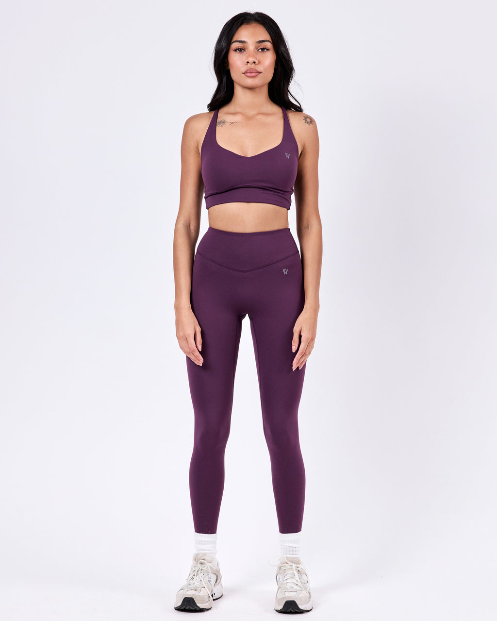 Varsity Leggings — Plum