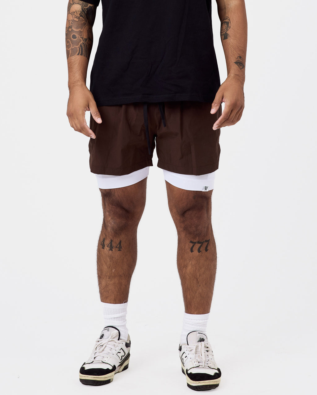 2 in 1 5" Liner Shorts — Dark Brown