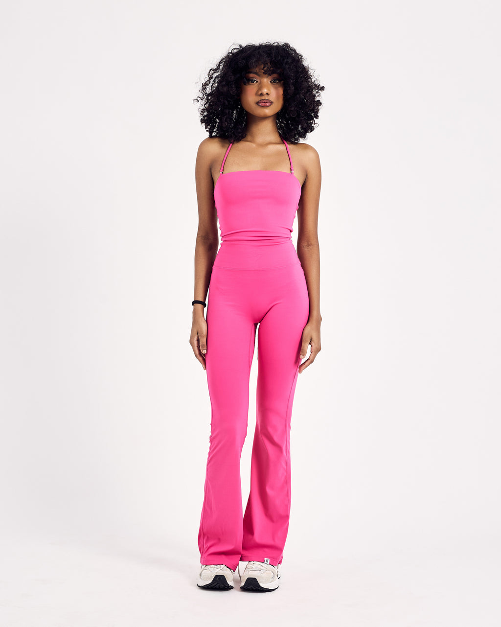2 in 1 Flared Jumpsuit — Hibiscus Pink