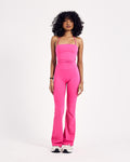 2 in 1 Flared Jumpsuit — Hibiscus Pink