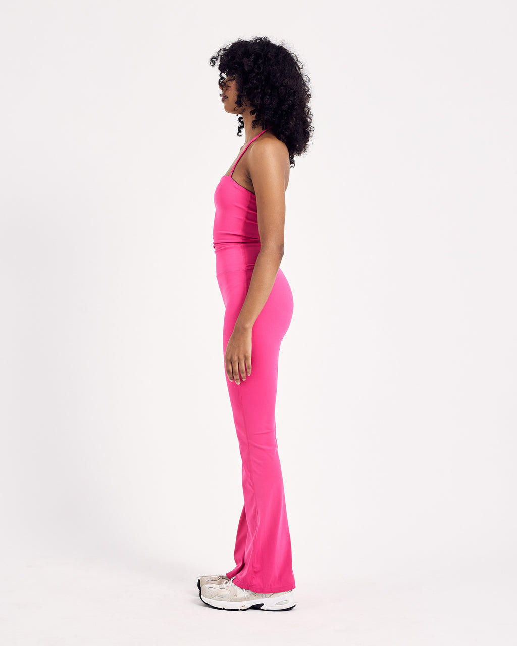 2 in 1 Flared Jumpsuit — Hibiscus Pink