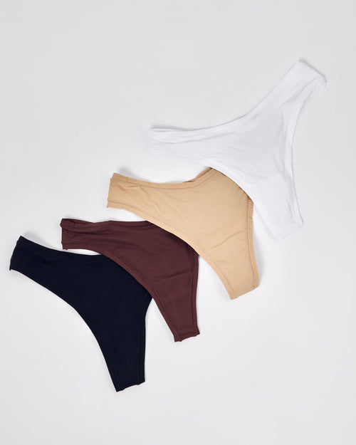 4 Pack Invisible Thong -  Multi Set