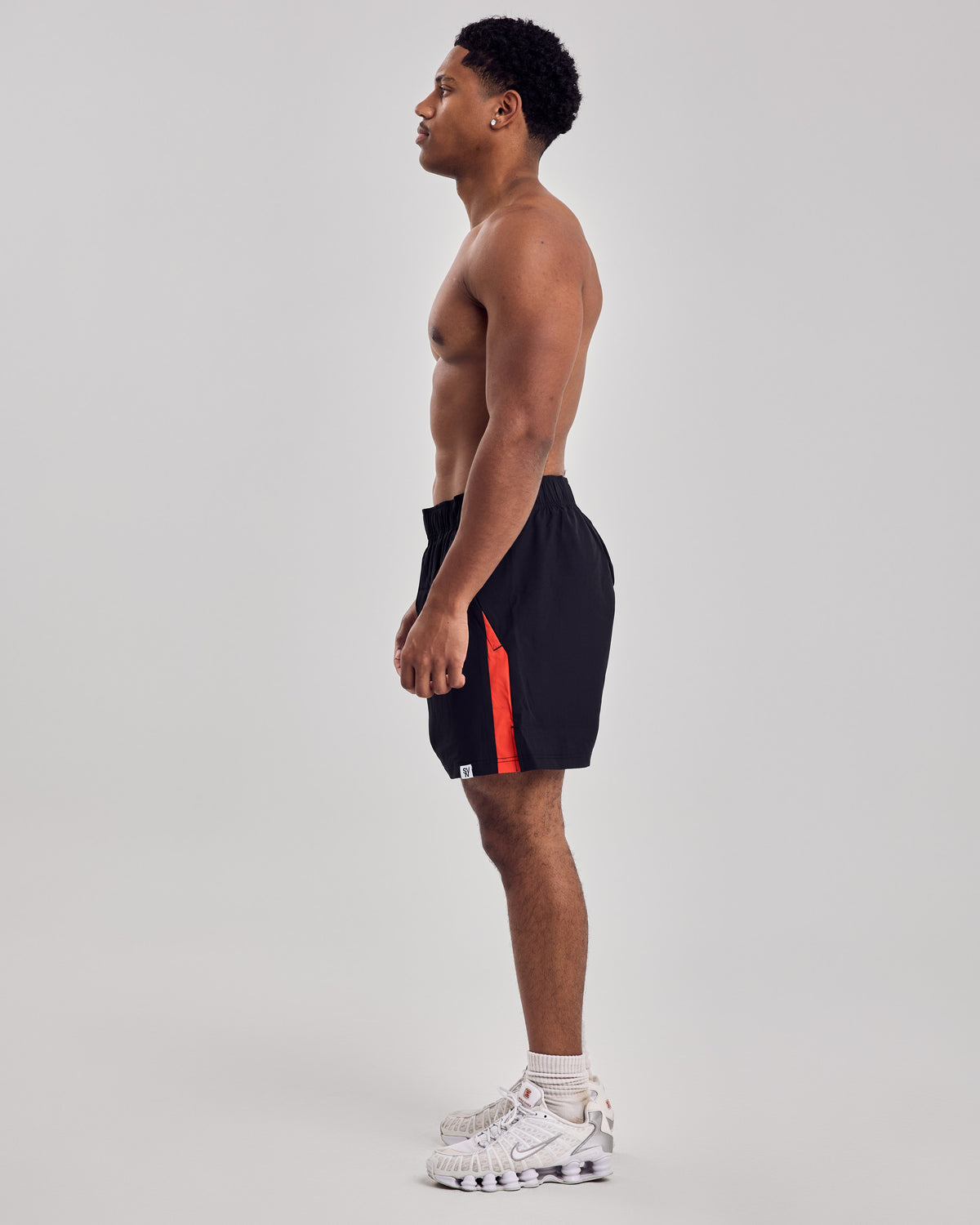 5" Stripe Shorts — Jet Black