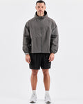 Hooded Zip Windbreaker — Iron Gray