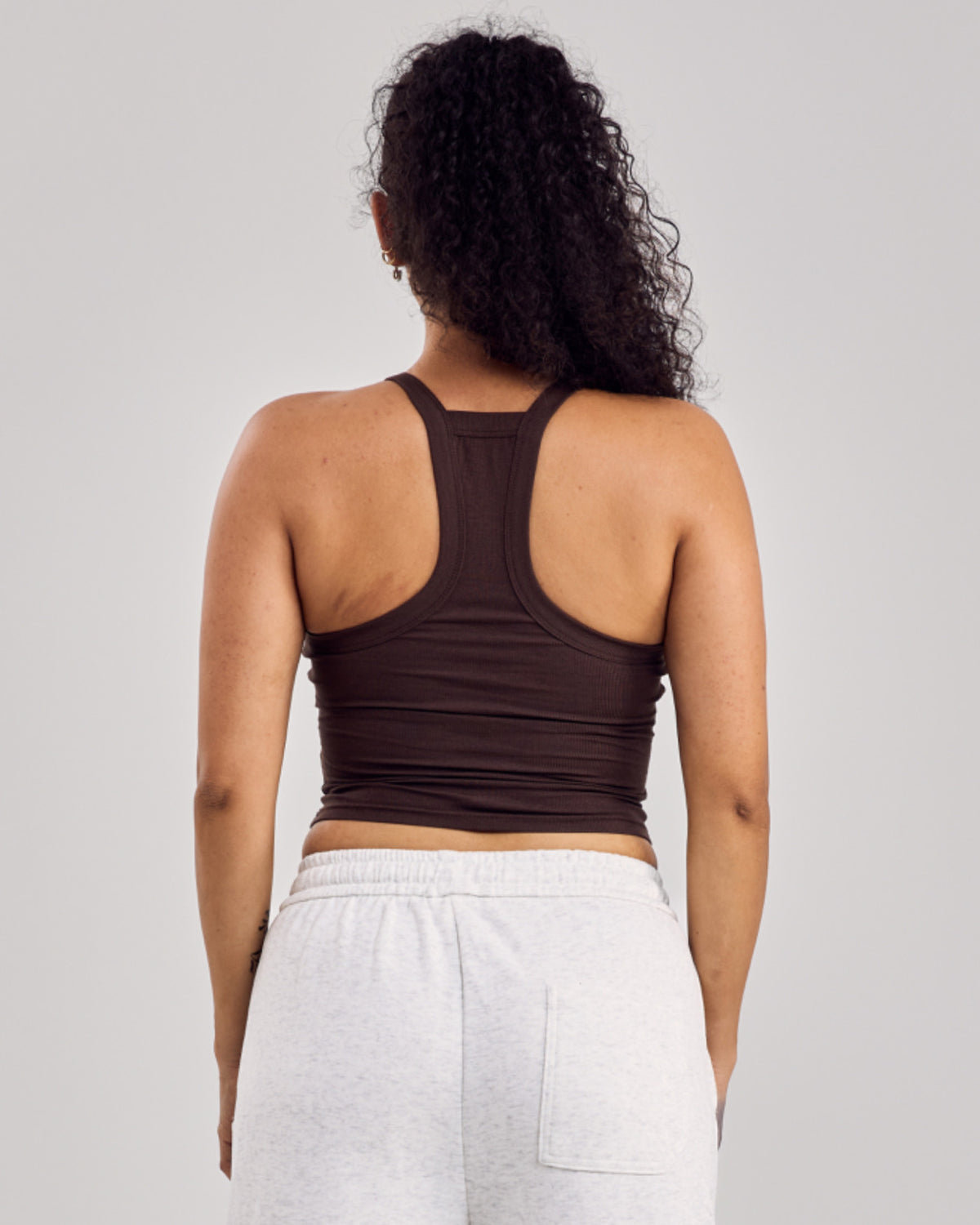 Essential Ribbed Tank Top — Naked Brown