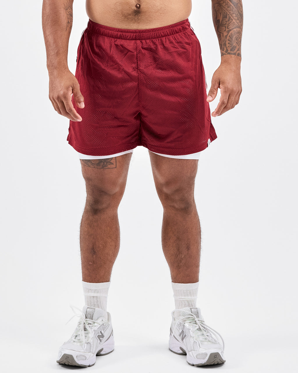 1994 Mesh Shorts — Dark Red