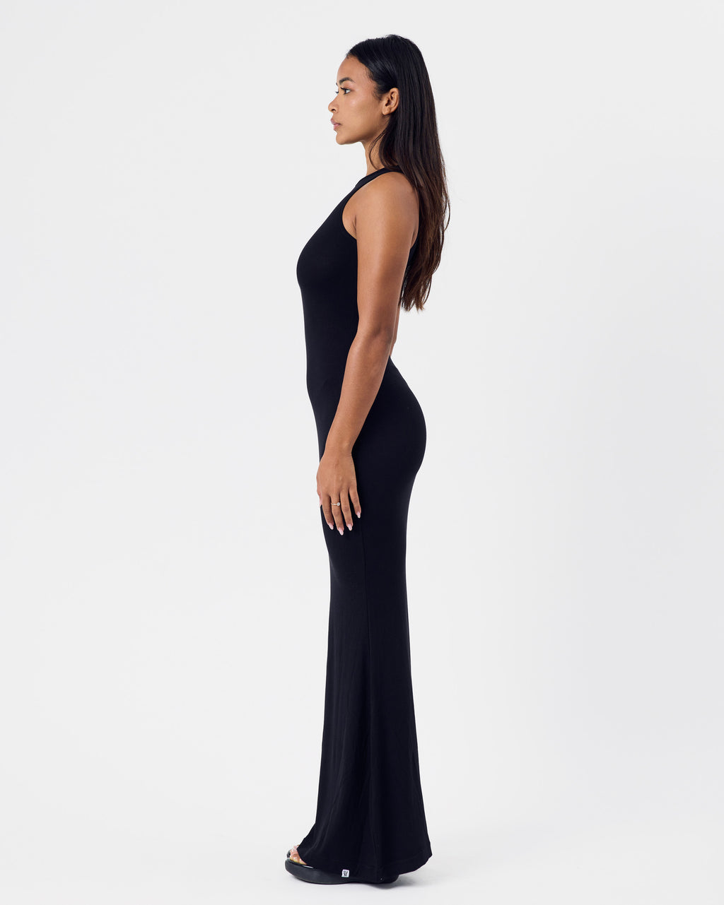 Ribbed Cotton Maxi Dress 1 — Jet Black