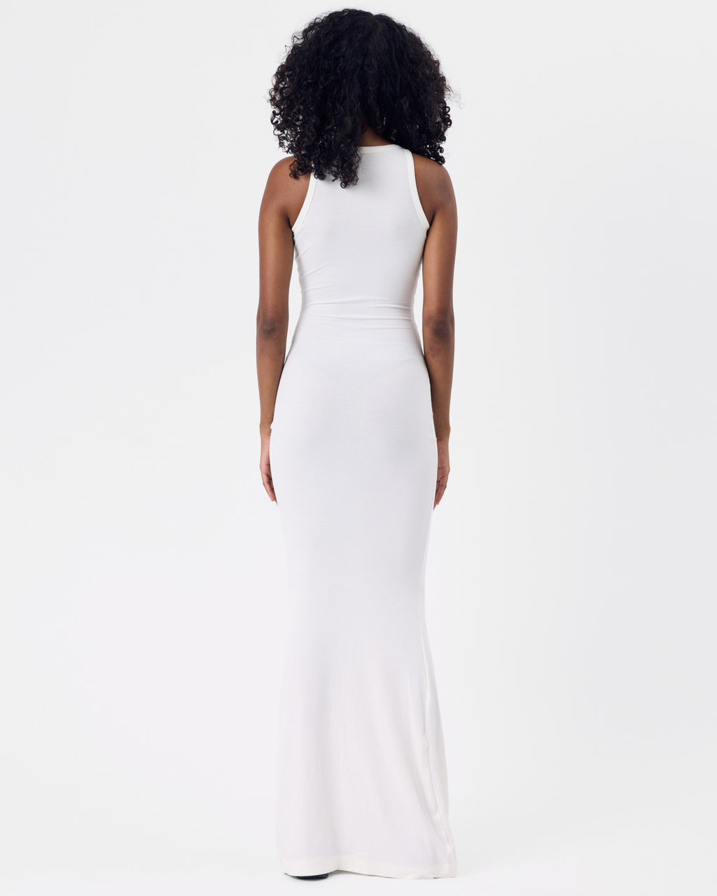 Ribbed Cotton Maxi Dress 1 — Coconut White