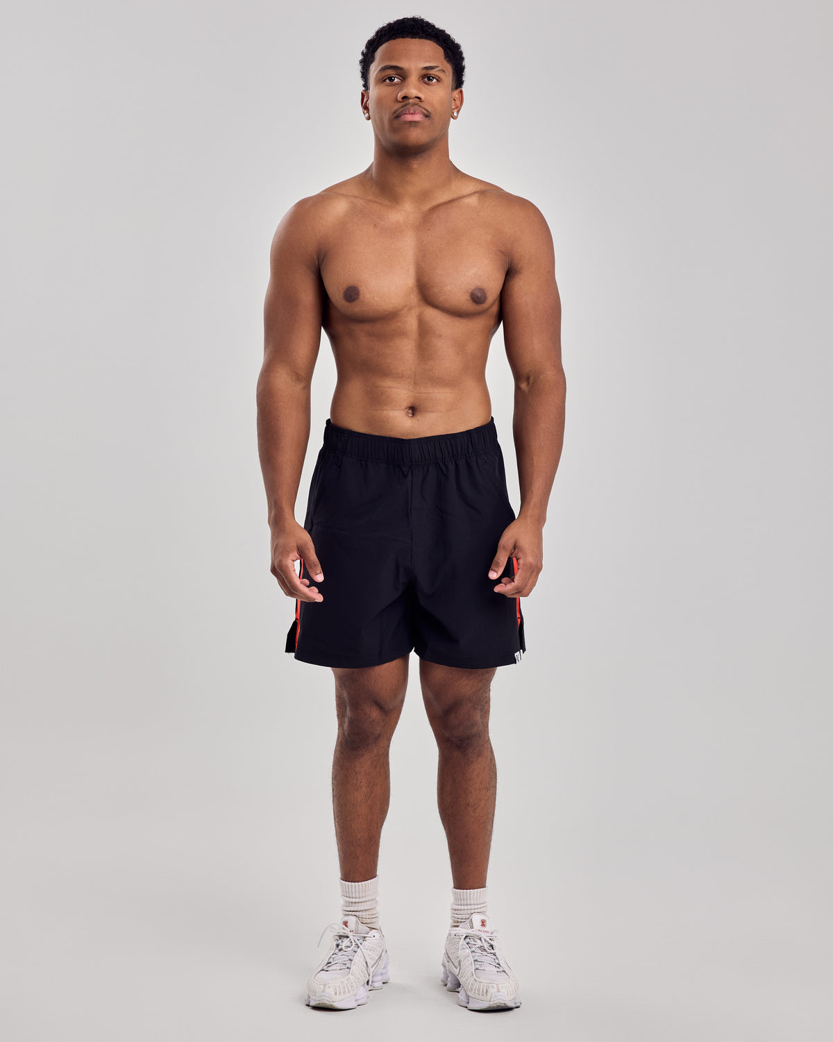 5" Stripe Shorts — Jet Black