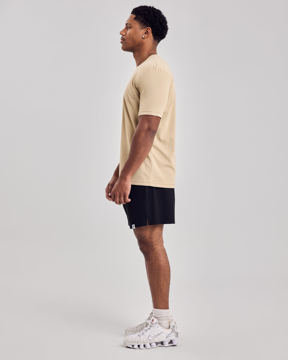 Premium Mesh T-Shirt — Latte