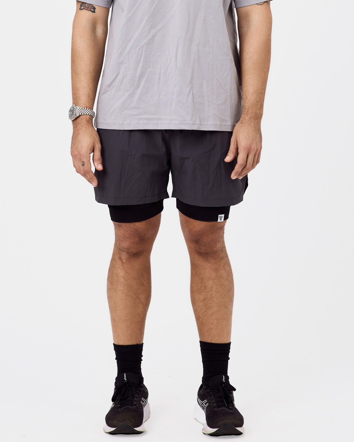 2 in 1 5" Liner Shorts — Iron