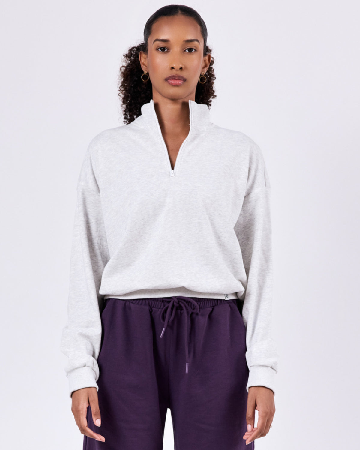 Retro Zip Sweater — Just Gray