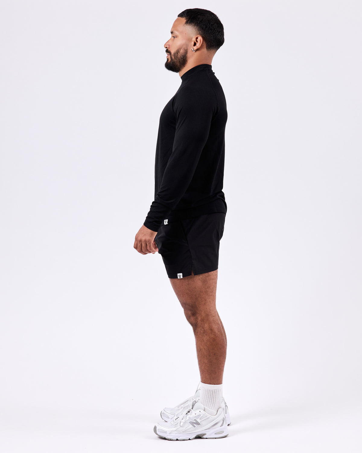 Long Sleeve Fitted Jersey — Jet Black