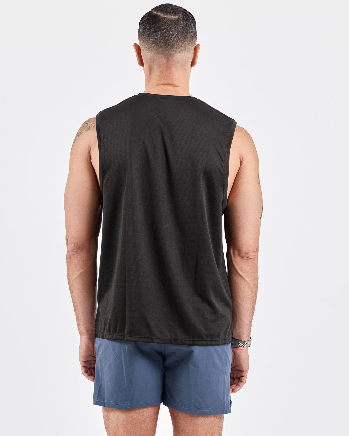 Quick Dry Mesh Tank Top — Jet Black