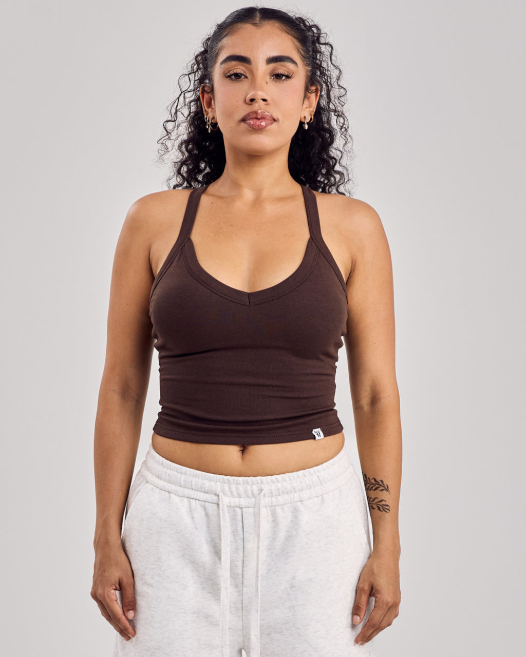 Essential Ribbed Tank Top — Naked Brown