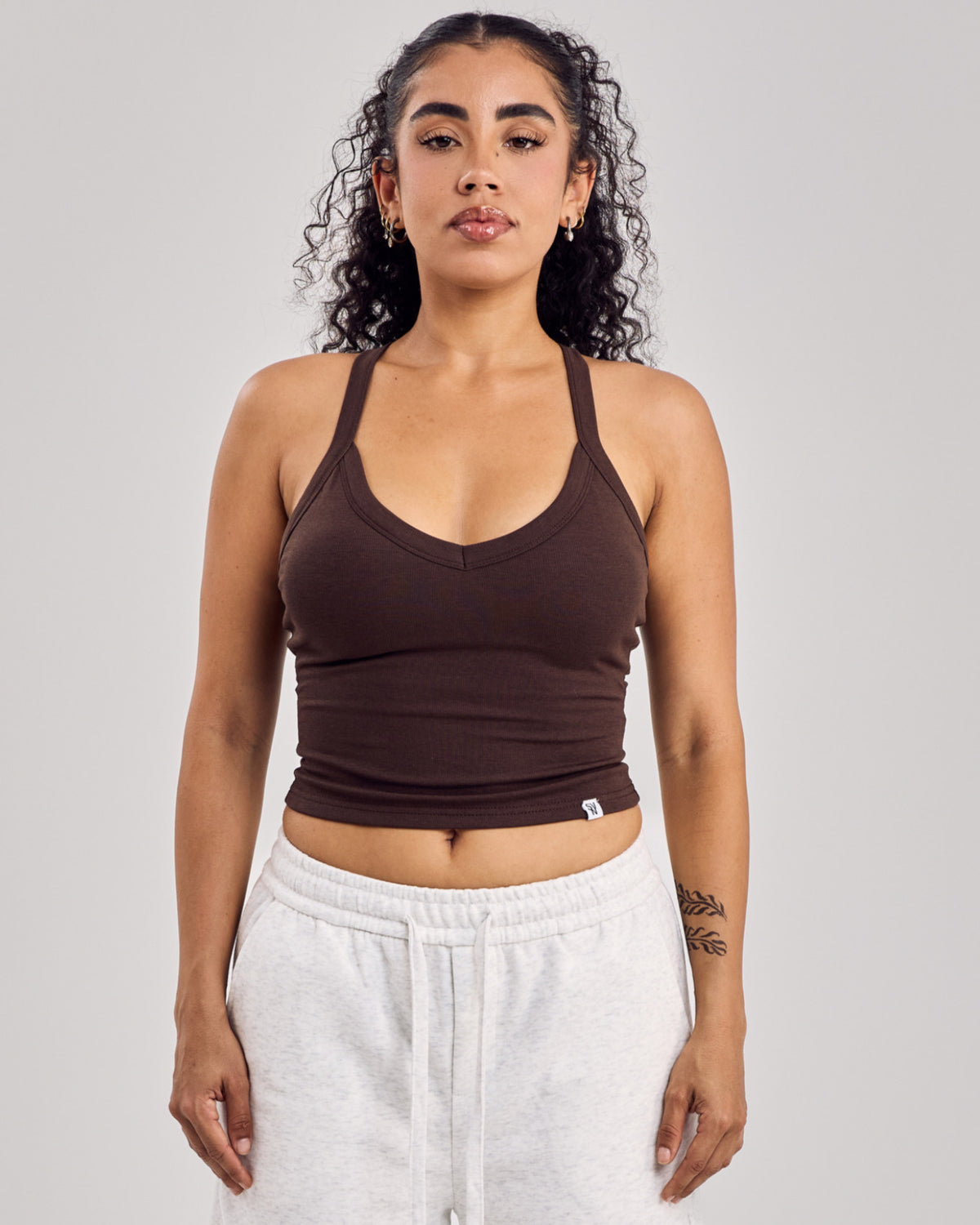 Essential Ribbed Tank Top — Naked Brown