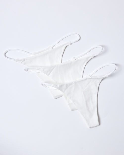 3 Pack Cotton Thong - Unity Set — White