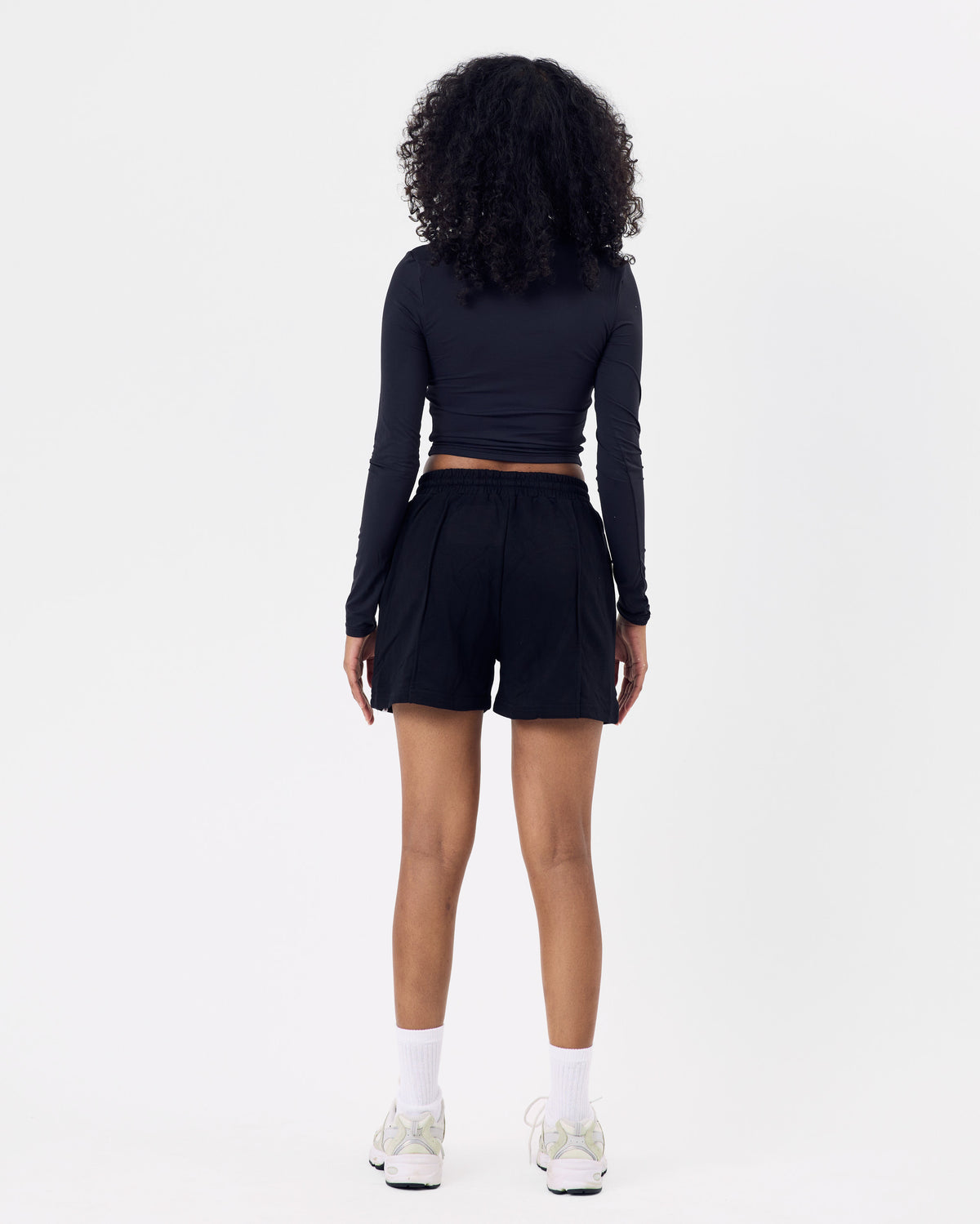 Line Cotton Shorts — Jet Black