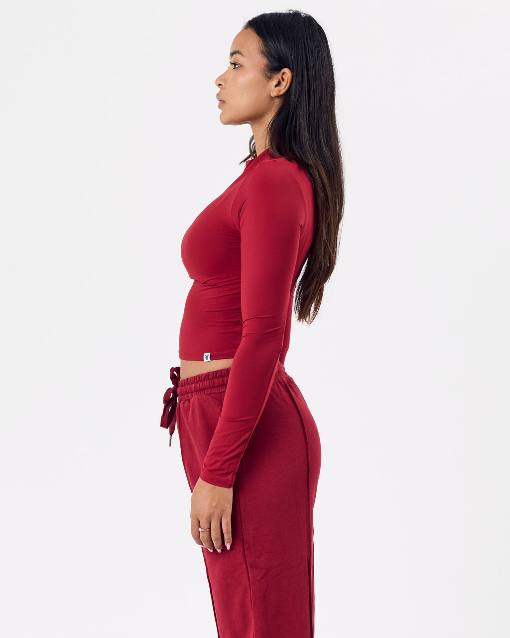 Line Long Sleeve Top — Cherry Red