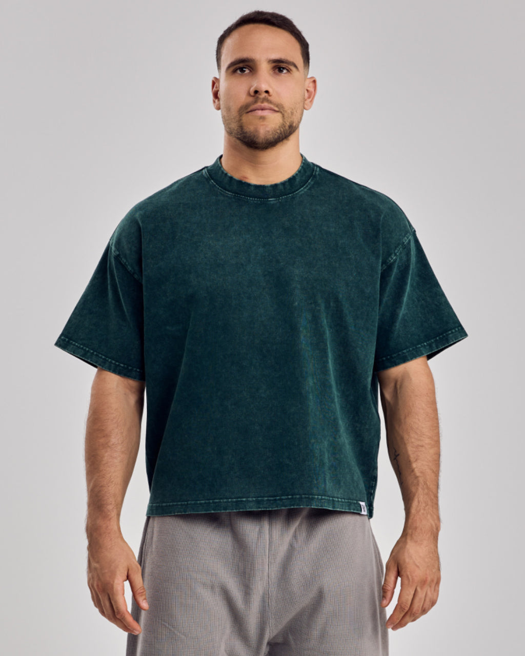 Oversized Acid Boxy T-Shirt — Washed Green