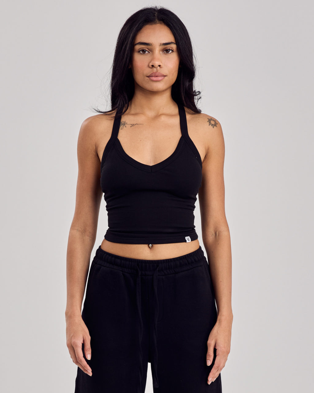 Essential Ribbed Tank Top — Jet Black