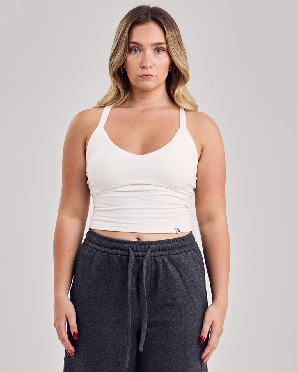 Essential Ribbed Tank Top — Cloud White