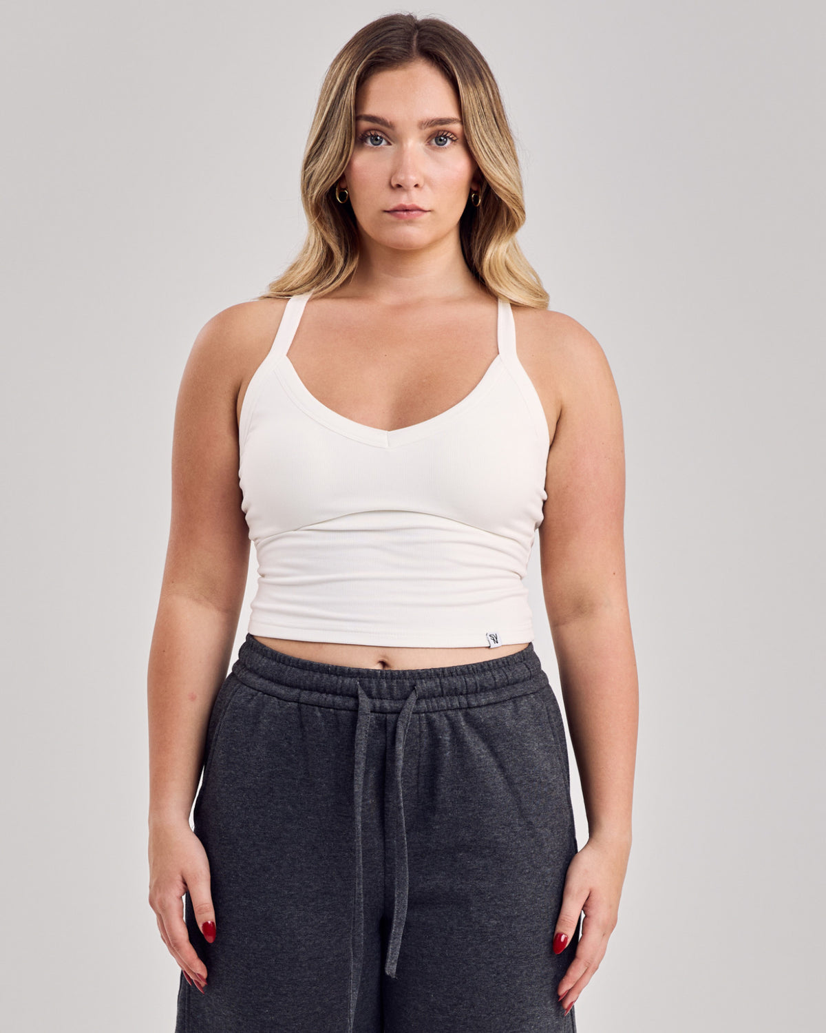Essential Ribbed Tank Top — Cloud White