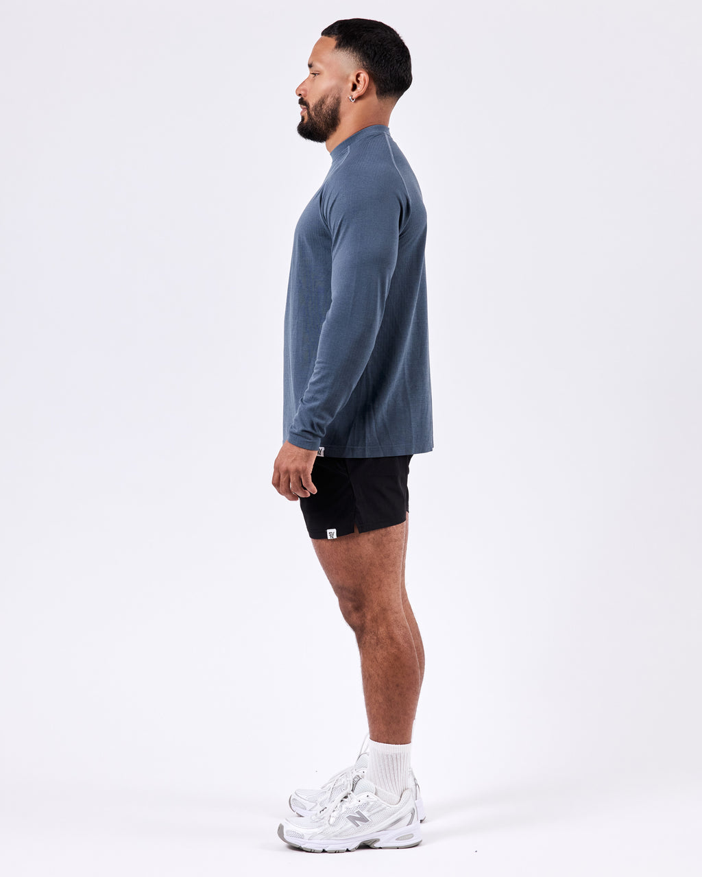 Long Sleeve Fitted Jersey — Slate Blue