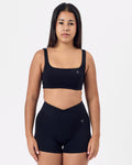 Solstice Square Neck Bra — Jet Black