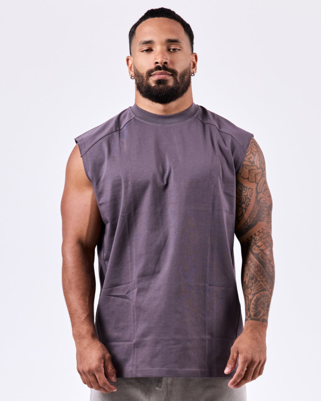 Oversized Alpha Tank Top — Faded Purple