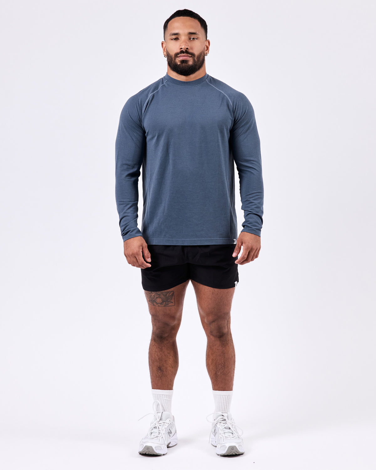 Long Sleeve Fitted Jersey — Slate Blue