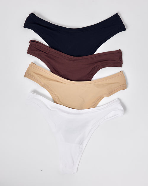 4 Pack Invisible Thong -  Multi Set